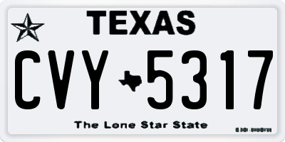 TX license plate CVY5317
