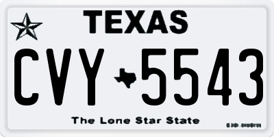 TX license plate CVY5543