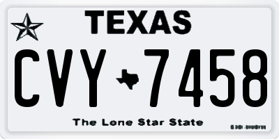 TX license plate CVY7458