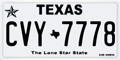 TX license plate CVY7778