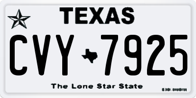 TX license plate CVY7925