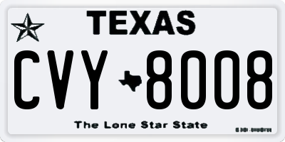 TX license plate CVY8008