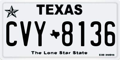 TX license plate CVY8136