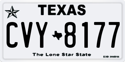 TX license plate CVY8177