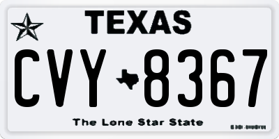 TX license plate CVY8367