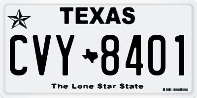 TX license plate CVY8401