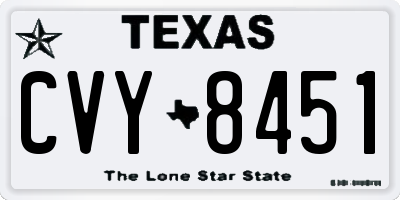 TX license plate CVY8451