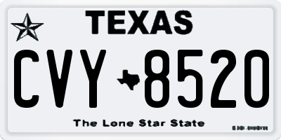 TX license plate CVY8520