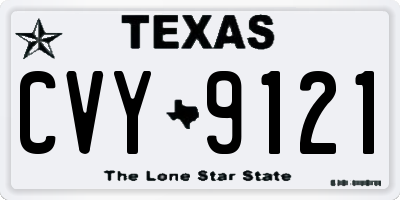 TX license plate CVY9121