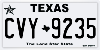 TX license plate CVY9235