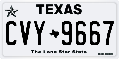 TX license plate CVY9667