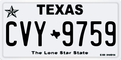 TX license plate CVY9759