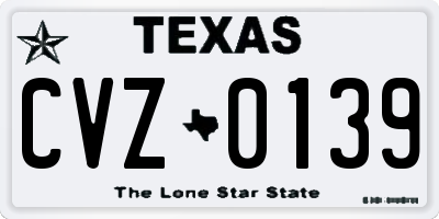 TX license plate CVZ0139