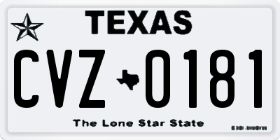 TX license plate CVZ0181