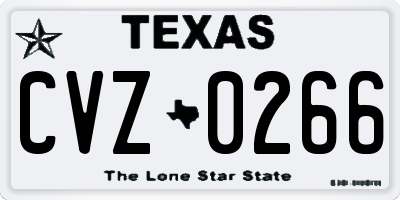 TX license plate CVZ0266