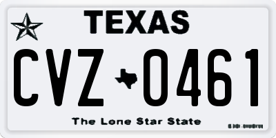 TX license plate CVZ0461