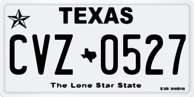 TX license plate CVZ0527