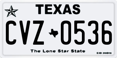 TX license plate CVZ0536