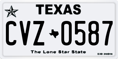 TX license plate CVZ0587