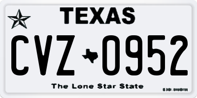 TX license plate CVZ0952