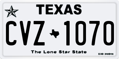 TX license plate CVZ1070