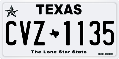 TX license plate CVZ1135