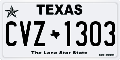 TX license plate CVZ1303