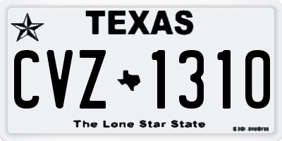 TX license plate CVZ1310