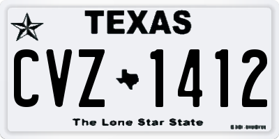 TX license plate CVZ1412