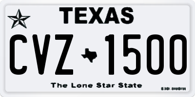 TX license plate CVZ1500