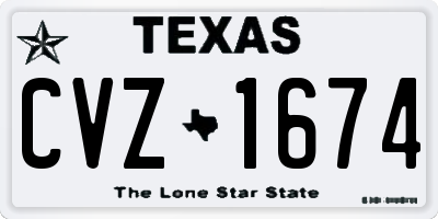 TX license plate CVZ1674