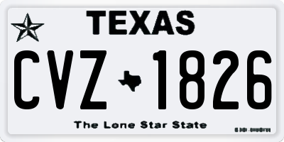 TX license plate CVZ1826