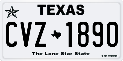 TX license plate CVZ1890