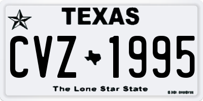 TX license plate CVZ1995