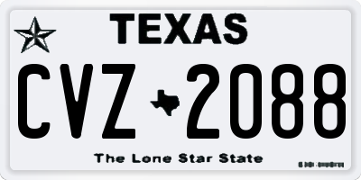 TX license plate CVZ2088