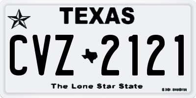 TX license plate CVZ2121