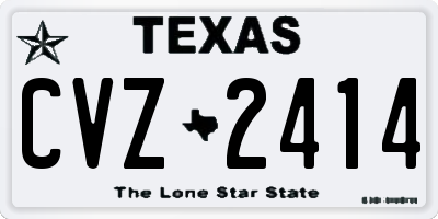 TX license plate CVZ2414