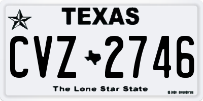 TX license plate CVZ2746