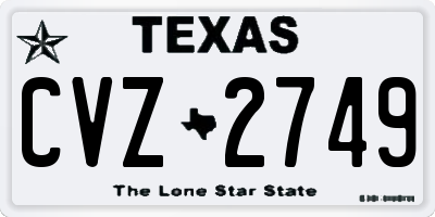 TX license plate CVZ2749