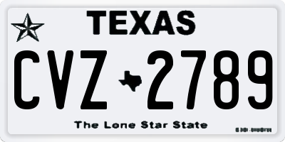 TX license plate CVZ2789