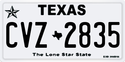 TX license plate CVZ2835