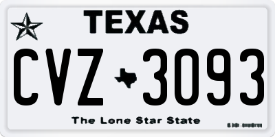 TX license plate CVZ3093