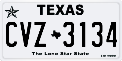 TX license plate CVZ3134