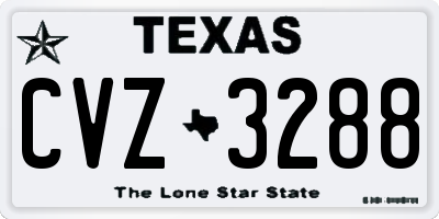 TX license plate CVZ3288
