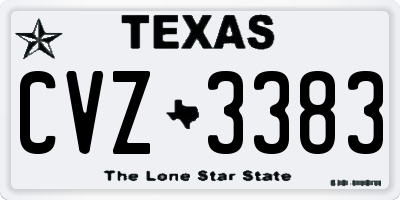 TX license plate CVZ3383