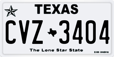 TX license plate CVZ3404