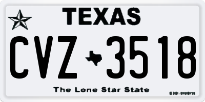 TX license plate CVZ3518