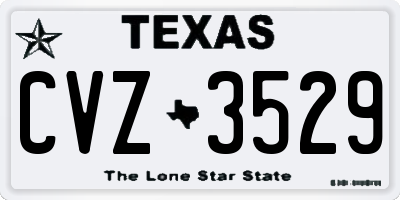 TX license plate CVZ3529