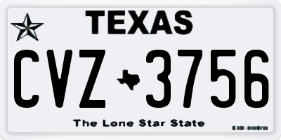 TX license plate CVZ3756