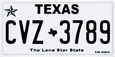 TX license plate CVZ3789